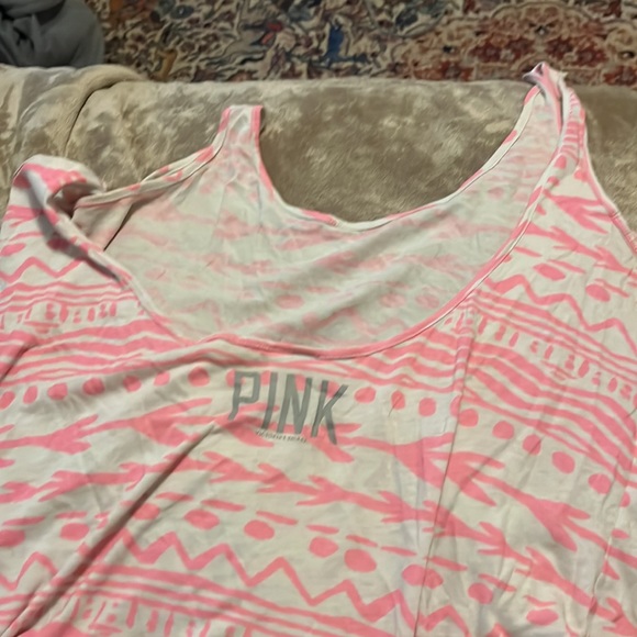 Tribal print PINK Victoria’s Secret scoop back tank top - Picture 2 of 3